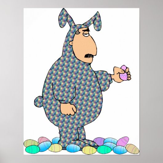 Man As Easter Bunny Poster ポスター (正面)