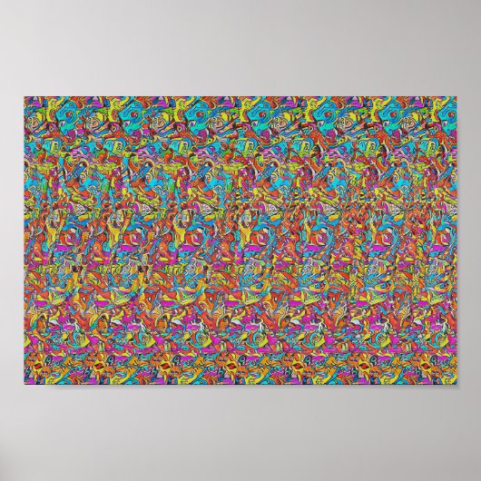 Man at work - Hidden 3Dプリント ポスター (正面)