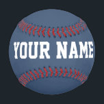Man Birthday gift idea custom name text navy blue 野球ボール<br><div class="desc">Create your unique Man Birthday gift masculine navy blue custom name text Baseball adding your own personalized name, year, slogan, message or any text. Customizable cute baseball gift game for boy, boyfriend, dad, grandpa, cheerleaders, teen, teenager, baby boy, players, teammates, fans. Choose your favourite team and use any background color....</div>