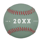 Man Birthday gift idea custom name text sage green 野球ボール (裏面)
