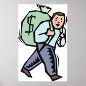 Man Carrying Large Money Bag ポスター (正面)