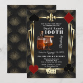 Man Casino Cognac And Cigar 100th Birthday Party  招待状 (正面/裏面)