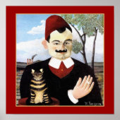 Man & Cat by Henri Rousseau ポスター (正面)