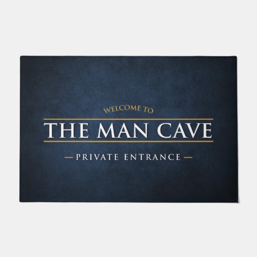 Man Cave blue door matへようこそ ドアマット (正面)