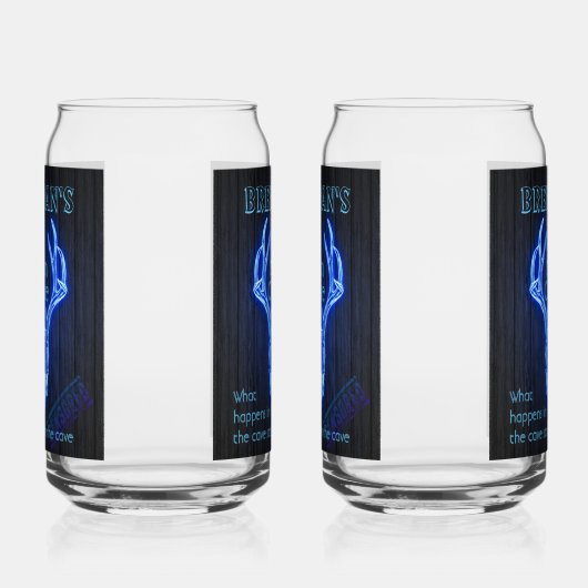 Man Cave Sign Neon Deer Antlers Cool ガラス缶 (右)