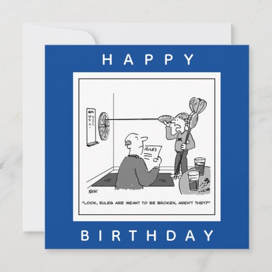 Man cheating at Darts Cartoon カード (正面)