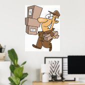 Man Delivering Parcels ポスター (ホームオフィス)