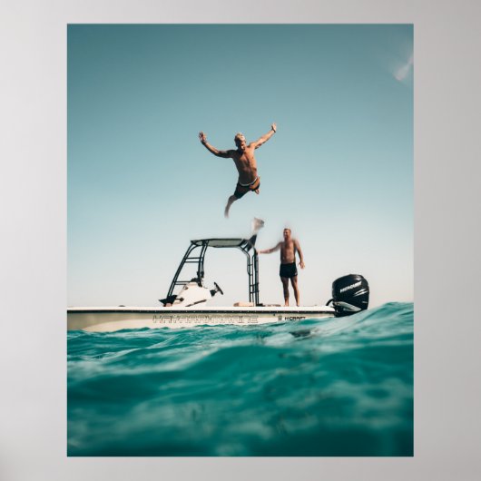Man diving on pool ポスター (正面)