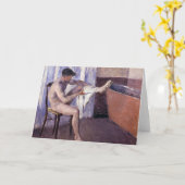 Man Drying Leg by Caillebotte カード (黄色い花)
