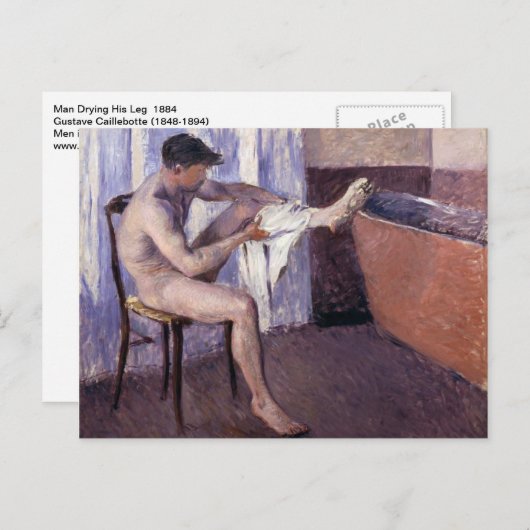 Man Drying Leg by Caillebotte ポストカード (正面/裏面)