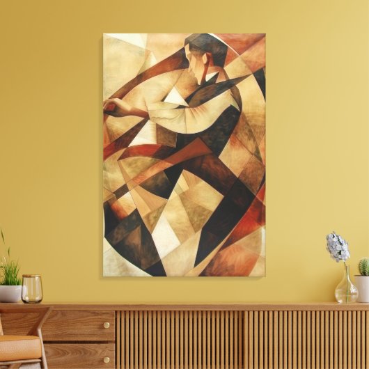 Man Enveloped in Abstraction Canvas キャンバスプリント (インサイチュ (リビング))