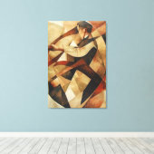 Man Enveloped in Abstraction Canvas キャンバスプリント (インサイチュ (ウッドフロア))