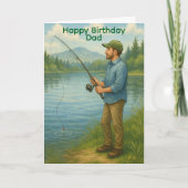 Man Fishing Custom Birthday/Fathers Day カード (正面)