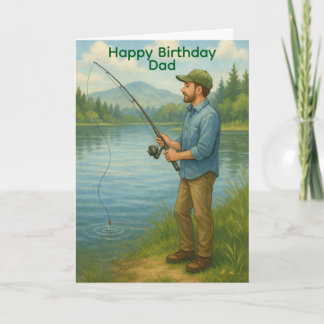 Man Fishing Custom Birthday/Fathers Day カード
