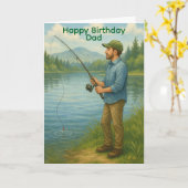 Man Fishing Custom Birthday/Fathers Day カード (黄色い花)