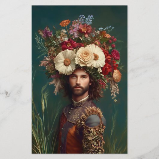 Man, Flowers Headpiece / Crown CP6クラフト紙 (正面)