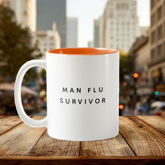 Man Flu Survivor Funny Gag Gift for him ツートーンマグカップ