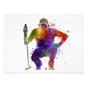 man golfer crouching  silhouette フォトプリント            (正面)