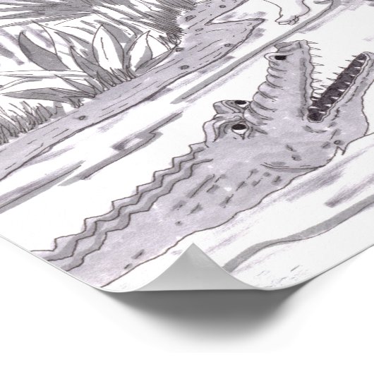 Man Holding a Woman While Swinging on a Vine Past  ポスター (角)