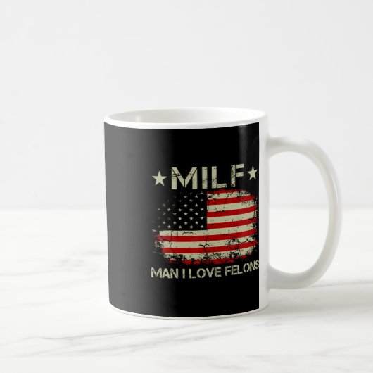 Man I Love Felons Trumpの皮肉おもしろいな発言 コーヒーマグカップ (右)