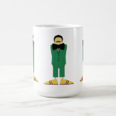 Man in Green Suit Art Retro Abstract コーヒーマグカップ (中央)