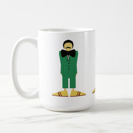 Man in Green Suit Art Retro Abstract コーヒーマグカップ (左)