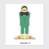  Man in Green Suit Art Retro Abstract シール (シート)