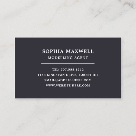 Man in Hat, Modeling Agency, Model Agent 名刺 (裏面)