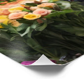 Man In Suit With Head Covered In Flowers ポスター (コーナー)