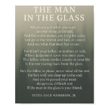 Man in the Glass - 感動的引用文ポスター