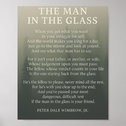 Man in the Glass - 感動的引用文ポスター ポスター (正面)