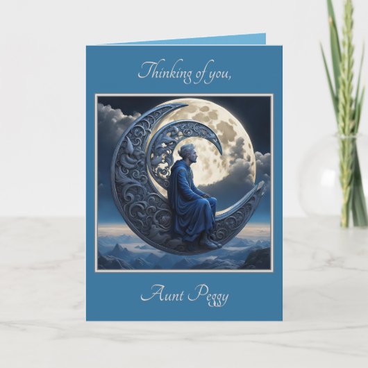 Man In The Moon (Set 2402-28A #1)ノートカード サンキューカード (正面)