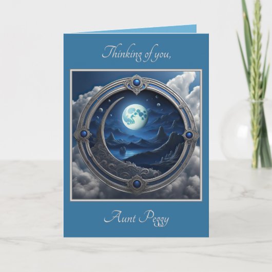 Man In The Moon (Set 2402-28A #4)ノートカード サンキューカード (正面)