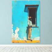 Man in the Shade – キューバシ素朴ーン キャンバスプリント (インサイチュ (ウッドフロア))