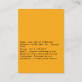 Man in the Shade – キューバシ素朴ーン 名刺 (裏面)