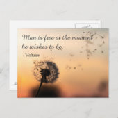 Man is Free Voltaire Quote ポストカード (正面/裏面)