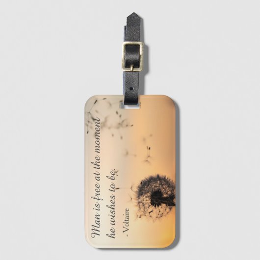 Man is Free Voltaire Quote ラゲッジタグ (正面縦)