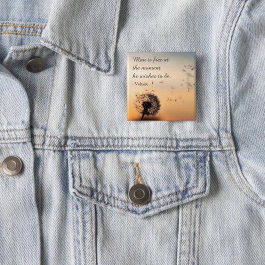 Man is Free Voltaire Quote 缶バッジ (インサイチュ)