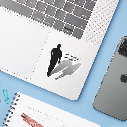 Man Missing Woman Silhouette シール (ノートパソコンとiPhone)