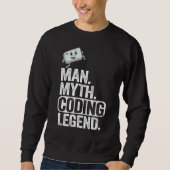 Man Myth Coding Legend CoderパパギークComputer Pro スウェットシャツ (正面)