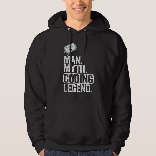 Man Myth Coding Legend CoderパパギークComputer Pro パーカ (正面)