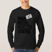 Man Myth Coding Legend CoderパパギークComputer Pro Tシャツ (正面)
