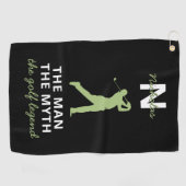 Man Myth Golf Legend Custom Name Monogram Golf ゴルフタオル (横)