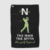 Man Myth Golf Legend Custom Name Monogram Golf ゴルフタオル (正面)