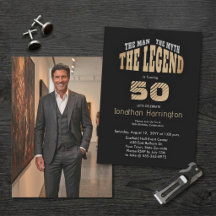 Man Myth Legend 大胆な彫刻 ブラックゴールド 50歳の写真