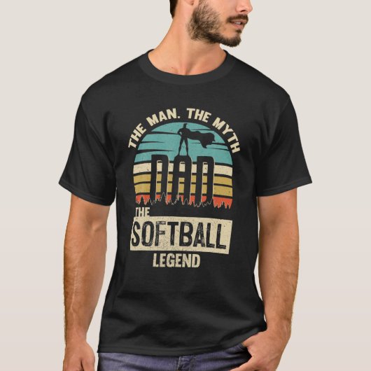 Man Myth Legend Dad Softball Tシャツ (正面)