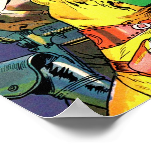 MAN O'火星クールヴィンテージ漫画ブックカバーアート ポスター (角)