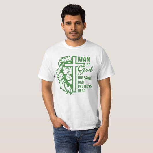 Man of God夫Daddy Protector Hero Tシャツ (正面フル)