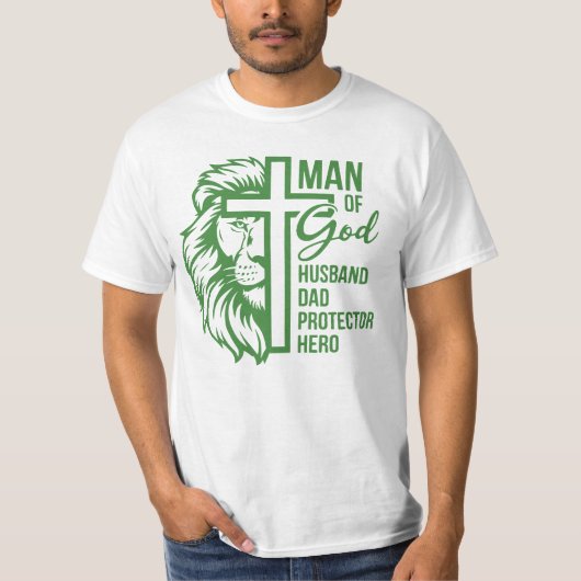 Man of God夫Daddy Protector Hero Tシャツ (正面)