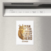 Man of God Lion Crownデザイン – 夫,パパ マグネット (インサイチュ (食洗機))
